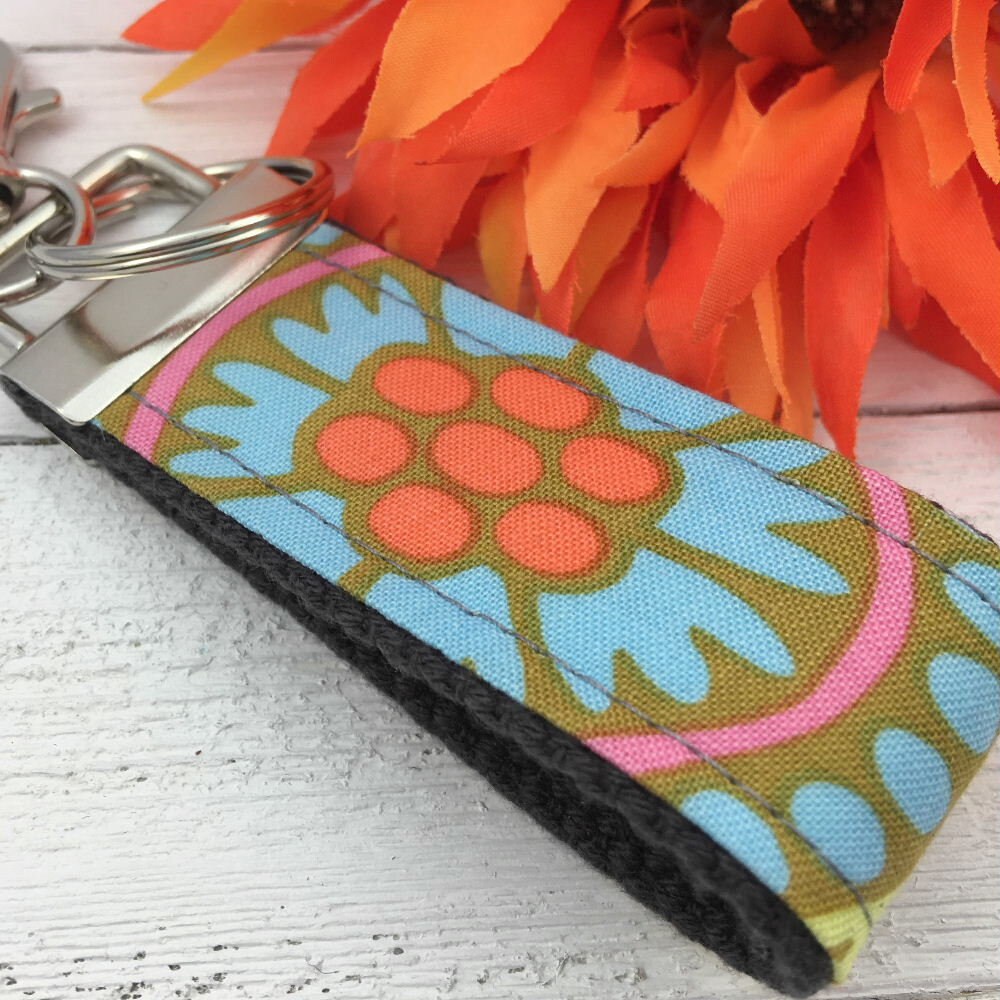 Amy Butler Mini Keyfob FOB Keychain for Women Ideal as a Purse Keychain or Backpack Keychain, Ideal Small Bridesmaid Gift