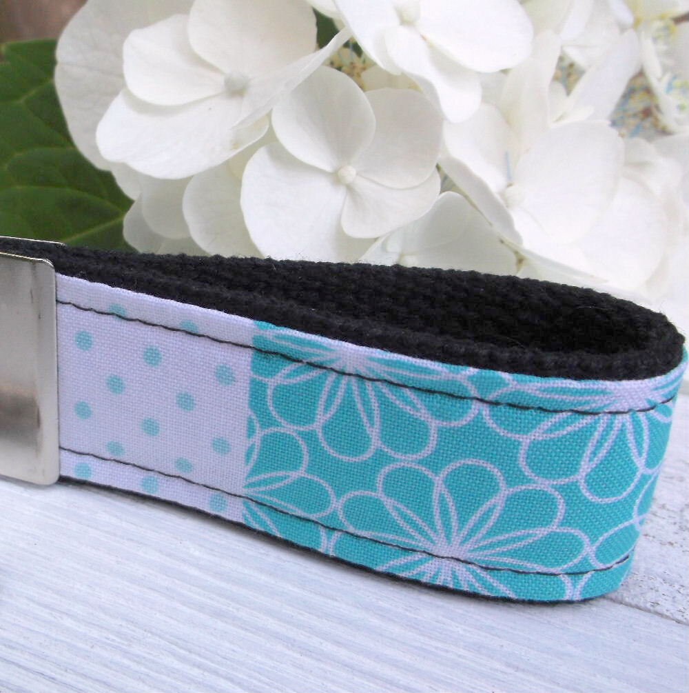 Mini Keyfob FOB Keychain for Women Ideal as a Purse Keychain or Backpack Keychain, Ideal Small Bridesmaid Gift, Aqua