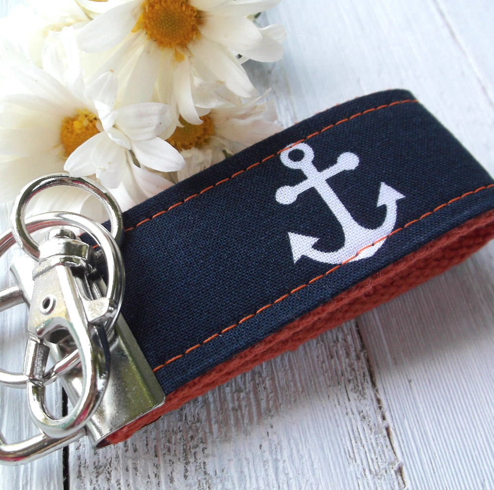 Mini Keyfob FOB Keychain for Women Ideal as a Purse Keychain or Backpack Keychain, Ideal Small Bridesmaid Gift Anchor, Boat Keychain