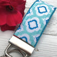 Mini Keyfob FOB Keychain for Women Ideal as a Purse Keychain or Backpack Keychain, Ideal Small Bridesmaid Gift Aqua and Royal Blue