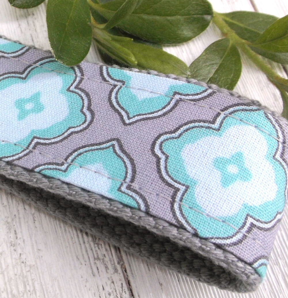 Mini Keyfob FOB Keychain for Women Ideal as a Purse Keychain or Backpack Keychain, Ideal Small Bridesmaid Gift Aqua and Gray