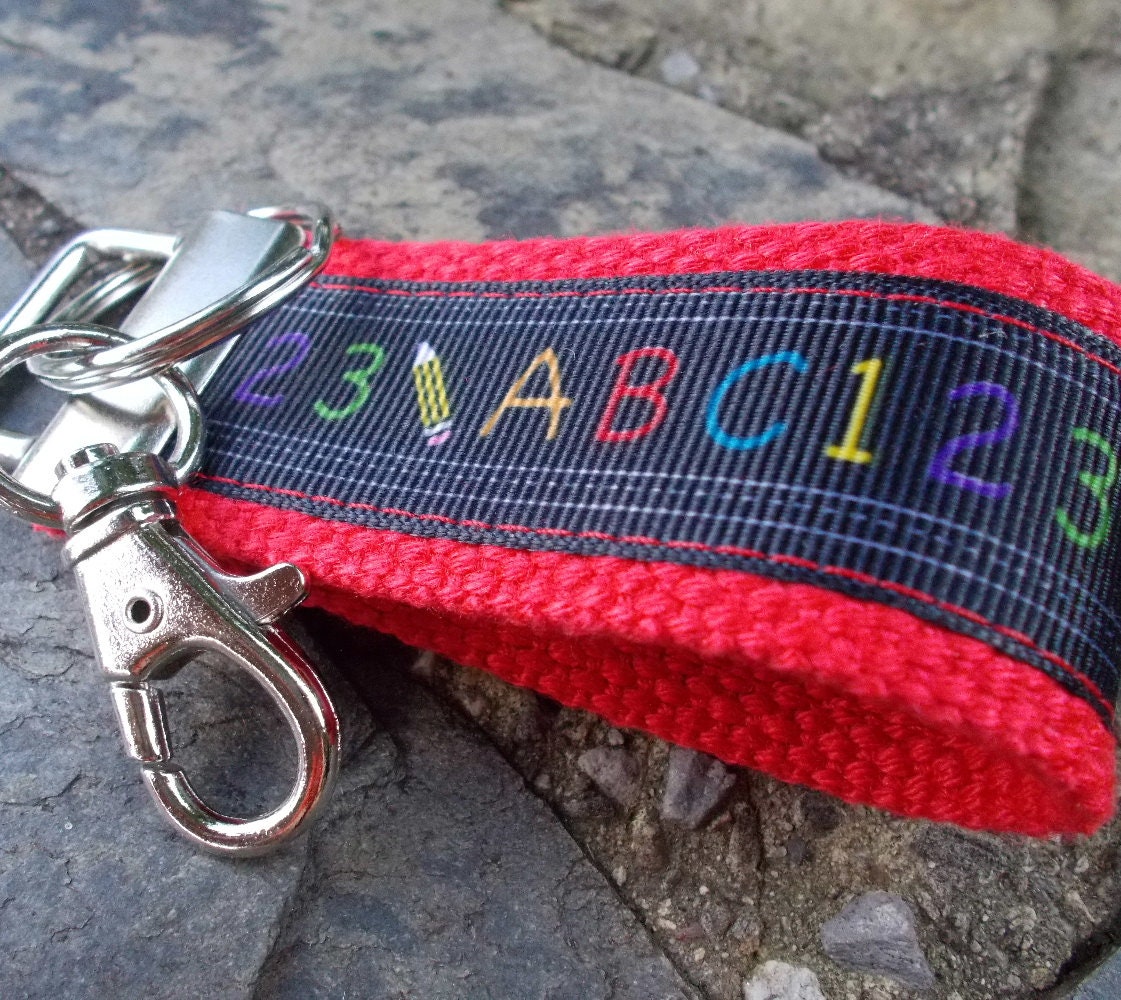 Mini Keyfob Teacher Keychain ABC Ribbon Ideal Teacher Appreciation Gift
