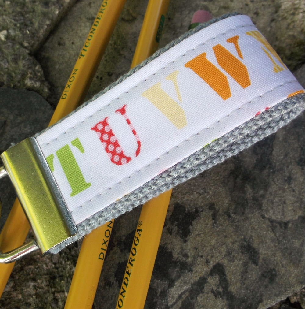 Mini Keyfob Teacher Keychain ABC Fabric Ideal Teacher Appreciation Gift