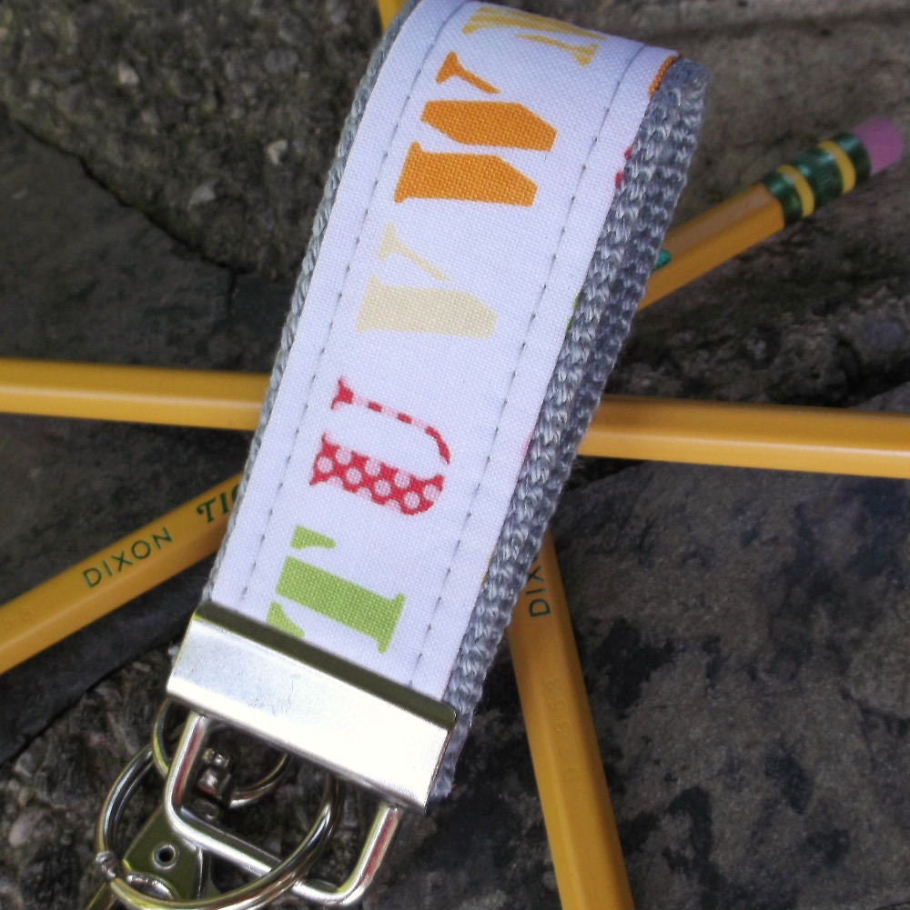 Mini Keyfob Teacher Keychain ABC Fabric Ideal Teacher Appreciation Gift