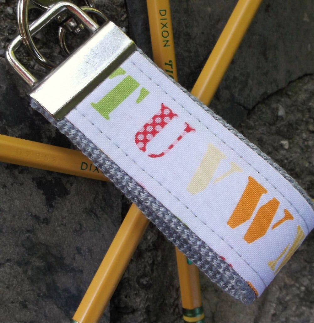 Mini Keyfob Teacher Keychain ABC Fabric Ideal Teacher Appreciation Gift