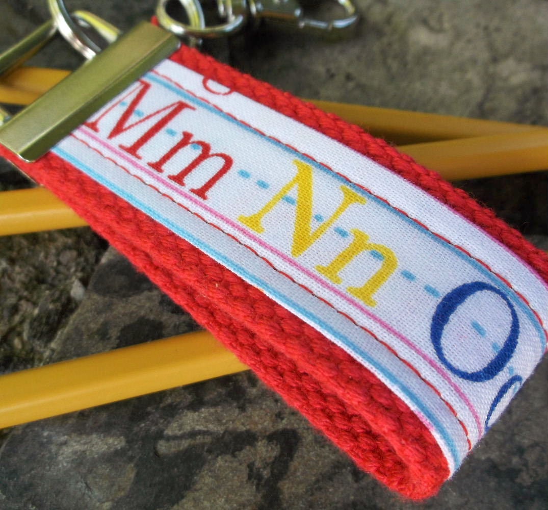 Mini Keyfob Teacher Keychain ABC Ribbon Ideal Teacher Appreciation Gift