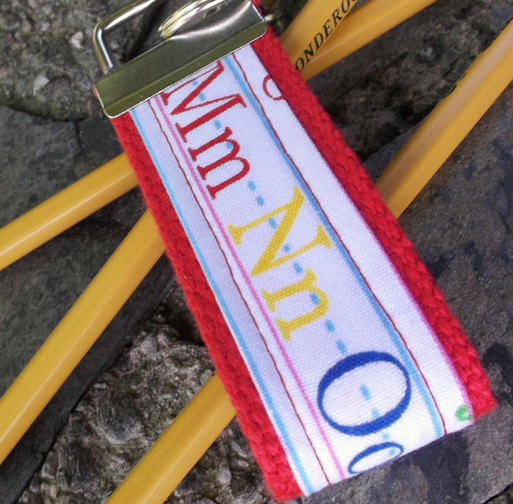 Mini Keyfob Teacher Keychain ABC Ribbon Ideal Teacher Appreciation Gift