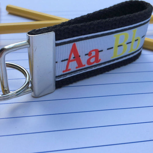 Mini Keyfob Teacher Keychain ABC Ribbon Ideal Teacher Appreciation Gift