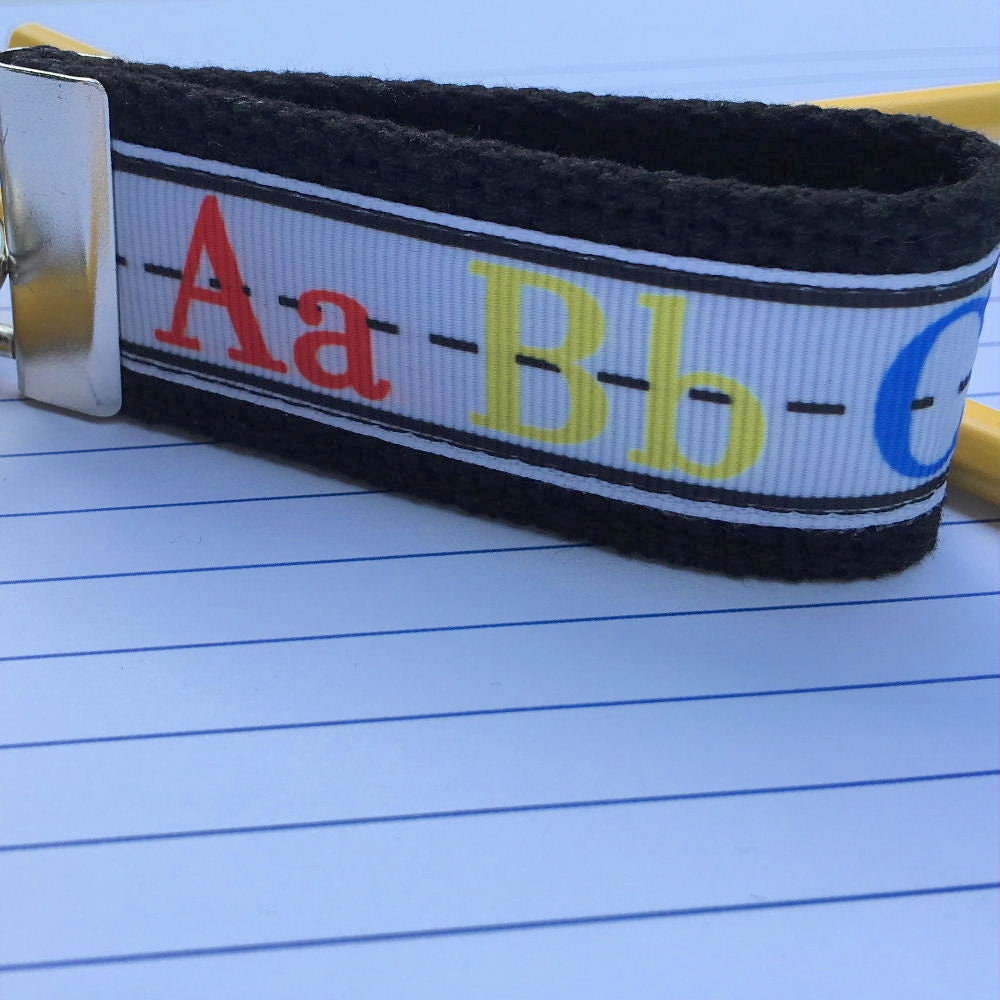 Mini Keyfob Teacher Keychain ABC Ribbon Ideal Teacher Appreciation Gift