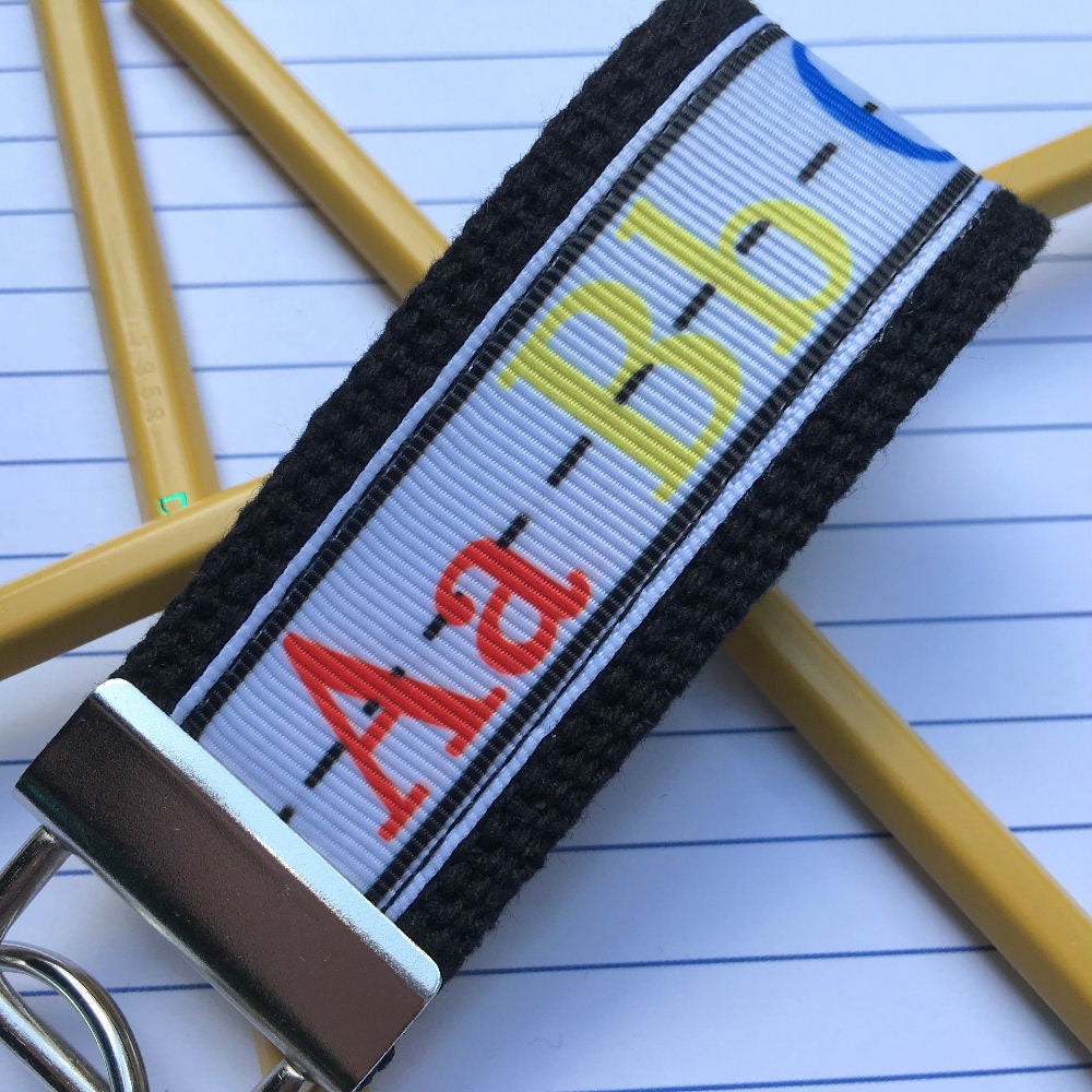 Mini Keyfob Teacher Keychain ABC Ribbon Ideal Teacher Appreciation Gift