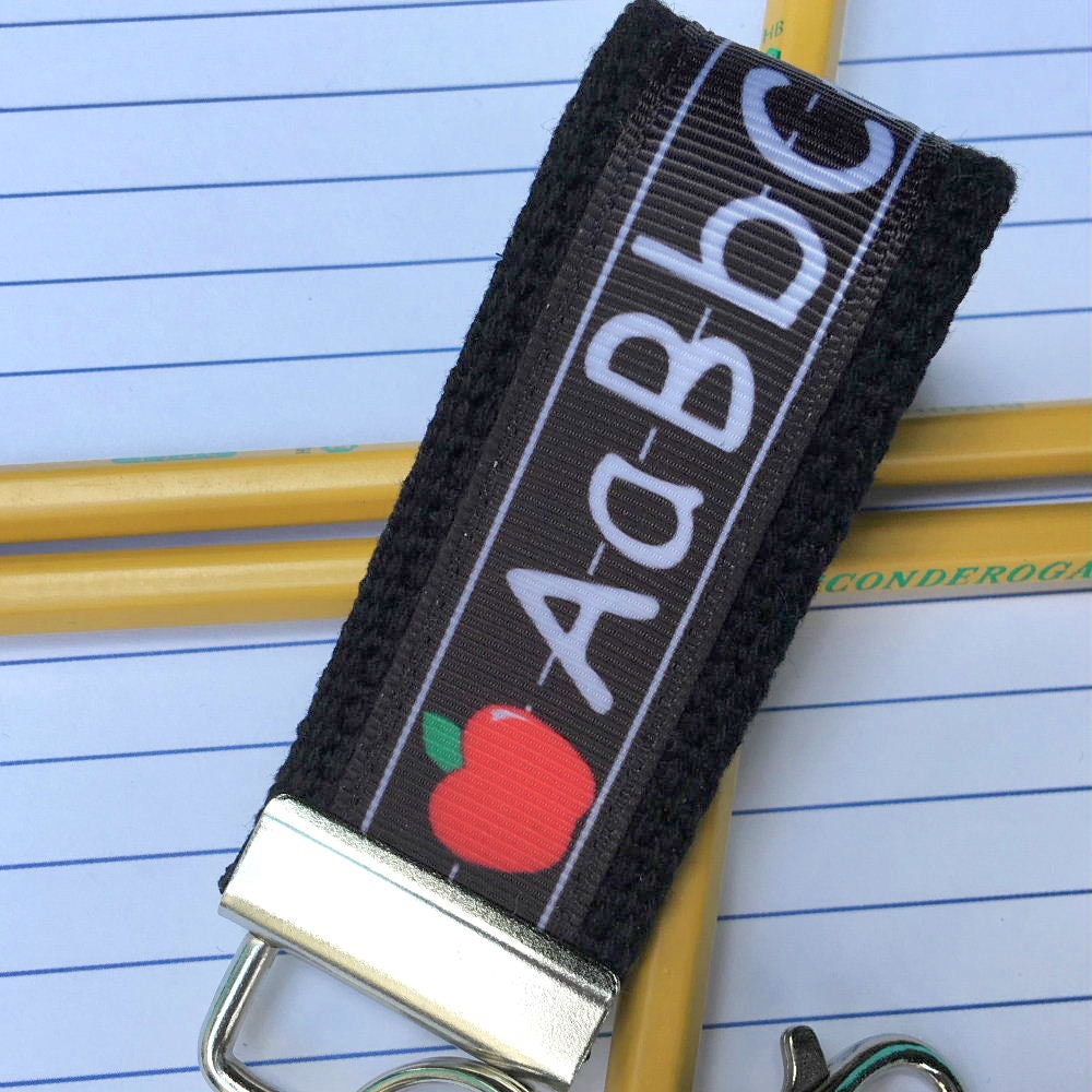 Mini Keyfob Teacher Keychain ABC Ribbon Ideal Teacher Appreciation Gift