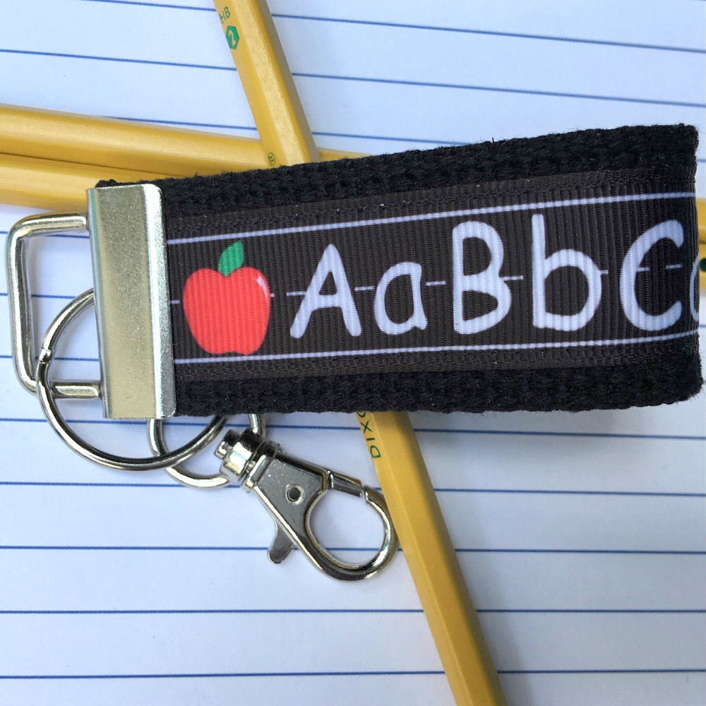 Mini Keyfob Teacher Keychain ABC Ribbon Ideal Teacher Appreciation Gift