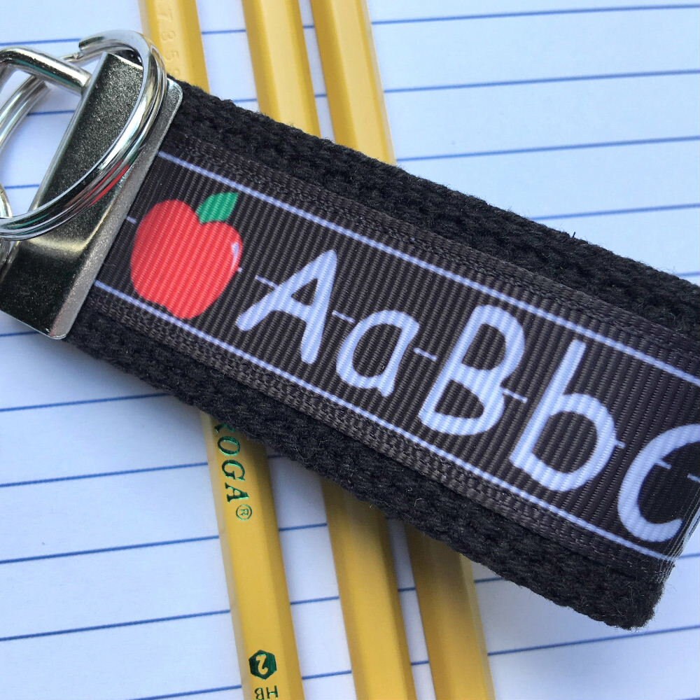 Mini Keyfob Teacher Keychain ABC Ribbon Ideal Teacher Appreciation Gift