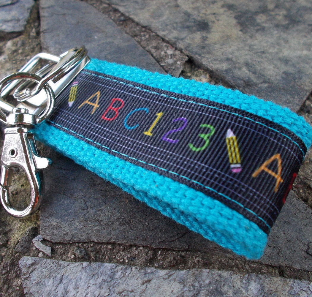 Mini Keyfob Teacher Keychain ABC Ribbon Ideal Teacher Appreciation Gift