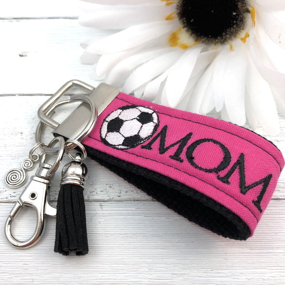 Mini Key Fob, Keychain for Women, Ideal as a Purse Keychain , Backpack Keychain, Soccer Mom, Stocking Stuffer