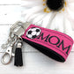 Mini Key Fob, Keychain for Women, Ideal as a Purse Keychain , Backpack Keychain, Soccer Mom, Stocking Stuffer