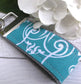 Mini Keyfob FOB Keychain for Women Ideal as a Purse Keychain or Backpack Keychain, Ideal Small Bridesmaid Gift, Teal Floral