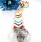 Chevron Lanyard Brown Orange Aqua