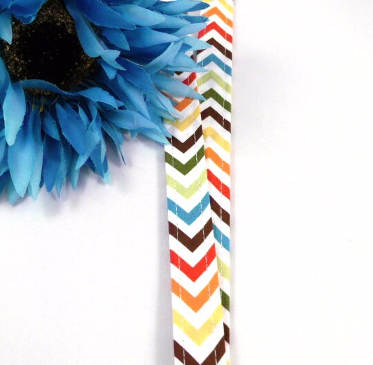 Chevron Lanyard Brown Orange Aqua