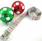 Christmas Lanyard with Candy Cane Red Green Stripes