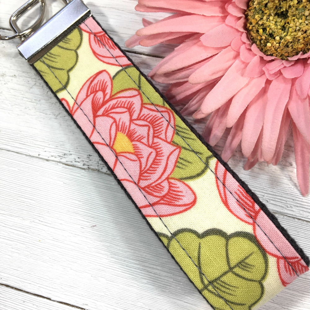 Handmade Keychain in Amy Butler Fabric, College Graduation Gift for her, End of Year Teacher gift