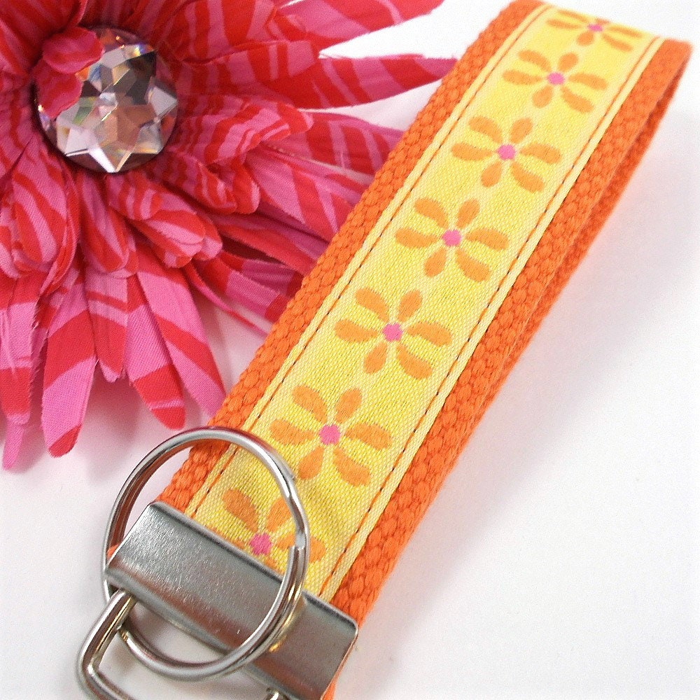 Handmade Jacquard Ribbon Keychain, College Graduation Gift for her, I Miss You Gift, Mom Gift from Son