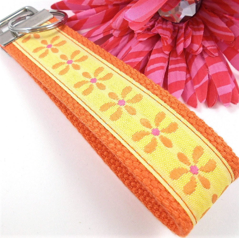 Handmade Jacquard Ribbon Keychain, College Graduation Gift for her, I Miss You Gift, Mom Gift from Son