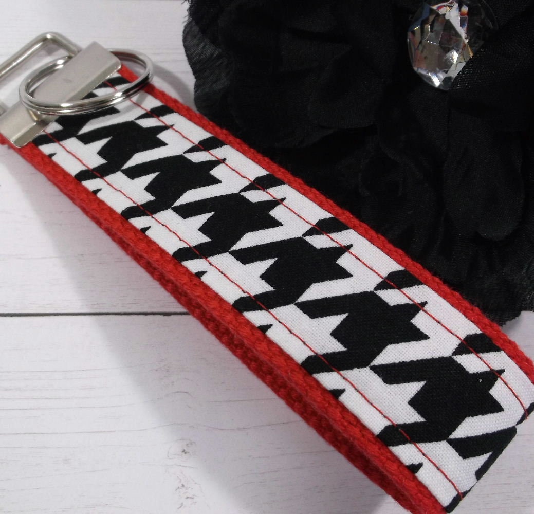 Herringbone Fabric Keychain Key fob Gift For Women