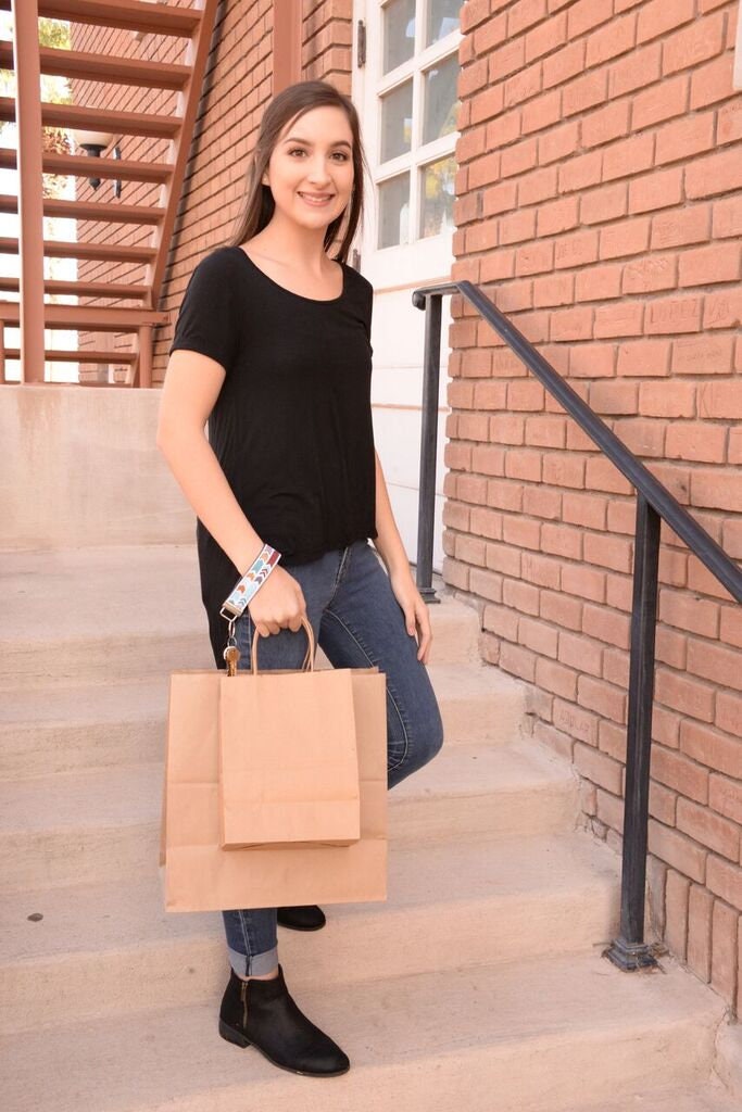 Raindrop Fabric Aqua Grey Key fob Gift For Women