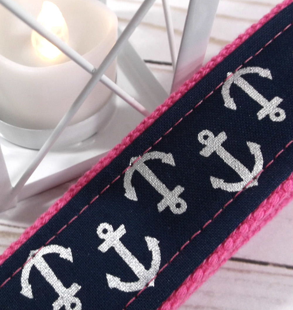 Navy and Silver Anchor Keychain