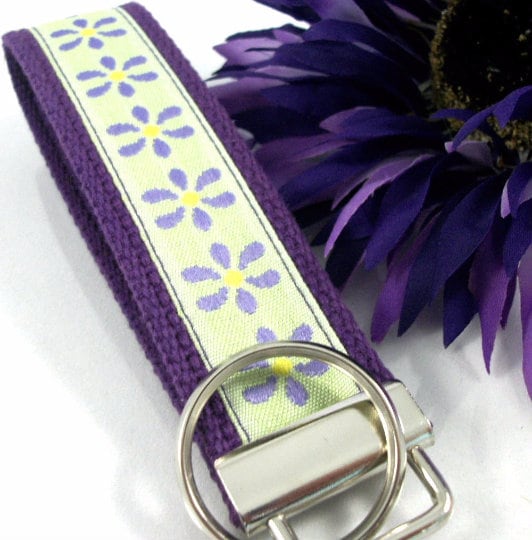 Handmade Jacquard Ribbon Keychain, College Graduation Gift for her, I Miss You Gift, Mom Gift from Son