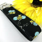 Handmade Wristlet Keychain in Bumble Bee Fabric, College Graduation Gift for her, I Miss You Gift, Mom Gift from Son