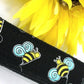 Handmade Wristlet Keychain in Bumble Bee Fabric, College Graduation Gift for her, I Miss You Gift, Mom Gift from Son