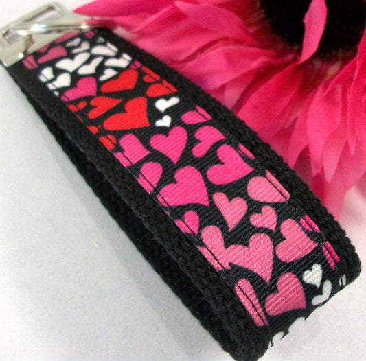 Heart Key Chain Pink Red
