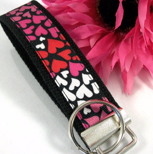 Heart Key Chain Pink Red