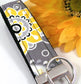 Handmade Boho Keychain, Grey Wristlet Key Fob Floral Fabric, College Graduation Gift for her, Expecting Mom Gift