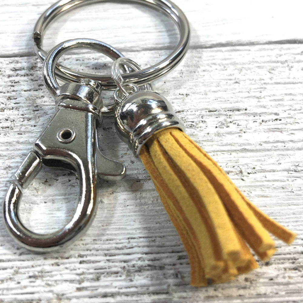 Handmade Boho Keychain, Grey Wristlet Key Fob Floral Fabric, College Graduation Gift for her, Expecting Mom Gift