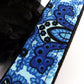 Key Fob in Blue and Black Floral