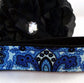 Key Fob in Blue and Black Floral