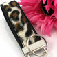 Handmade Ribbon Keychain in Faux Fur, College Graduation Gift for her, I Miss You Gift, Cheetah Keychain