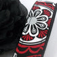 Wristlet Keychain Key Fob - Red Black Grey Floral