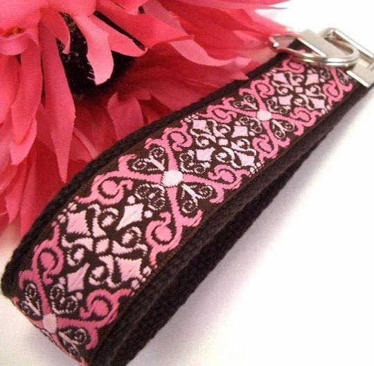 Handmade Jacquard Ribbon Keychain, College Graduation Gift for her, I Miss You Gift, Mom Gift from Son