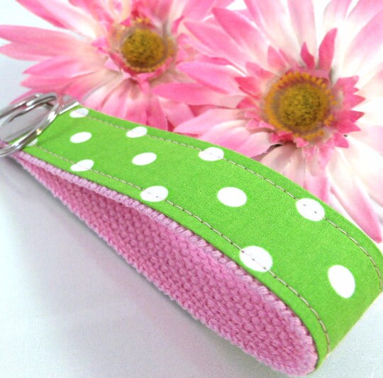 Preppy Polka Dot Key Fob