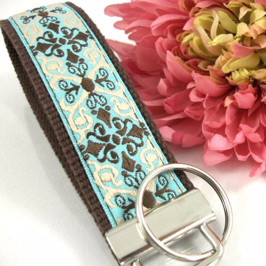 Handmade Jacquard Ribbon Keychain, College Graduation Gift for her, I Miss You Gift, Mom Gift from Son