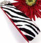 Black and White Zebra Print Wristlet Keychain, Cute Animal Print Keychain, Zebra Stripe Key Fob, Handmade Teacher Gift