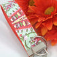 Amy Butler Key Fob LOVE Mint Coral Floral