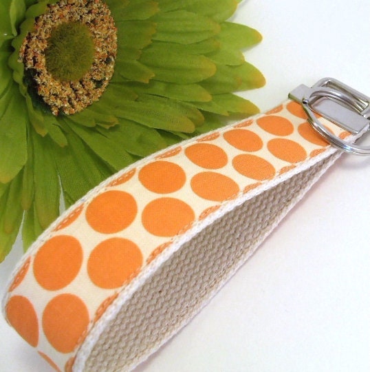 Polka Dot Fabric Wristlet Keychain, Amy Butler Fabric, Best Friend Graduation Gift, Key Fob Wristlet Cousin Gifts