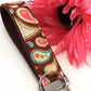 Wristlet Keychain Key Fob - Retro Brown Paisley