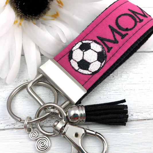 Mini Key Fob, Keychain for Women, Ideal as a Purse Keychain , Backpack Keychain, Soccer Mom, Stocking Stuffer