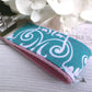 Mini Keyfob FOB Keychain for Women Ideal as a Purse Keychain or Backpack Keychain, Ideal Small Bridesmaid Gift, Teal floral